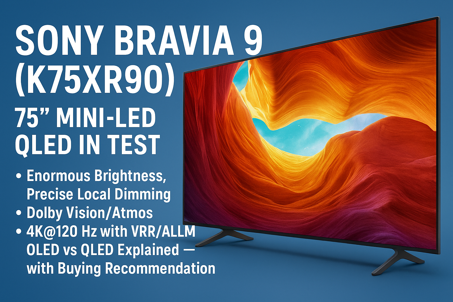 Sony BRAVIA 9 (K75XR90) – 75″ Mini-LED QLED 4K HDR Google TV