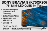 SONY BRAVIA 9 (K75XR90) — 75″ QLED (Mini-LED) 4K HDR, the best gift for your family